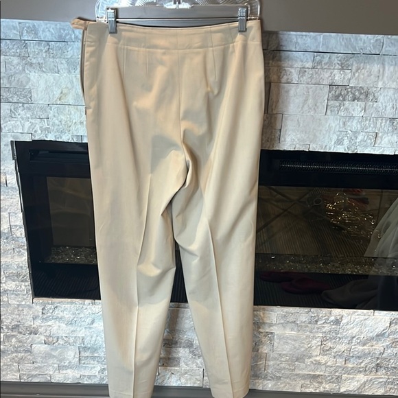 Talbots Cream Tailored stretch Trousers with side zipper size 10 - Picture 8 of 12